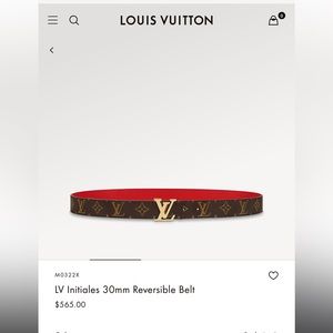 100 % Authentic Never Worn Louis Vuitton Reversible fashion belt .